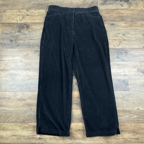 Nordstrom Women's Black Corduroy Wide Leg Pants Size 8‎ Cropped - Picture 8 of 8